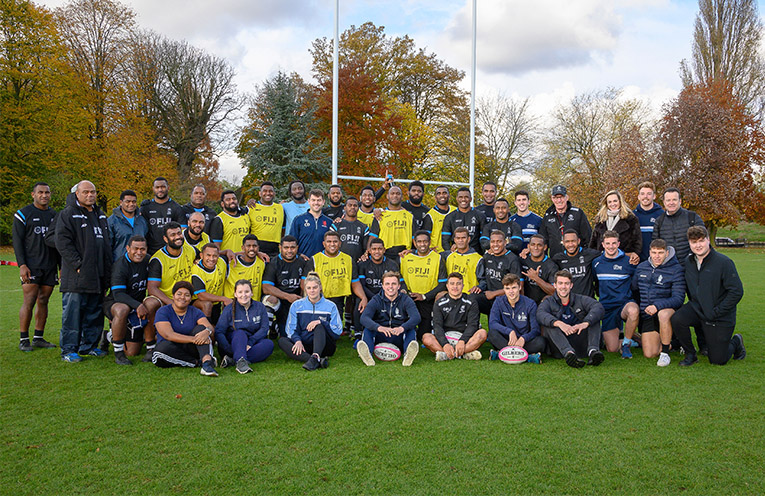 Fijian Rugby Team and Crew