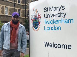 Monty Panesar at St Mary's University campus