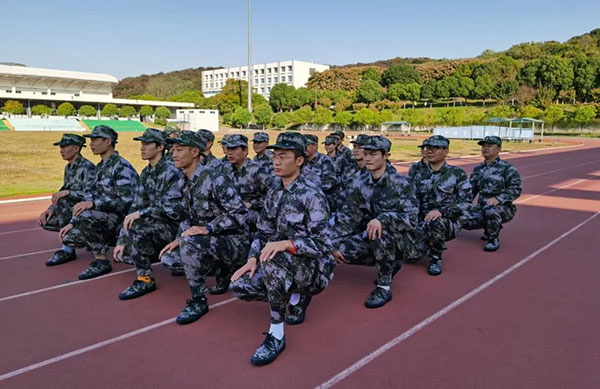 China's national jumps training group undergoing military training