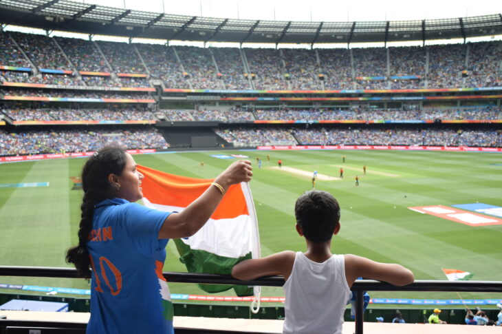 Indian fans at the World Cup celebrating