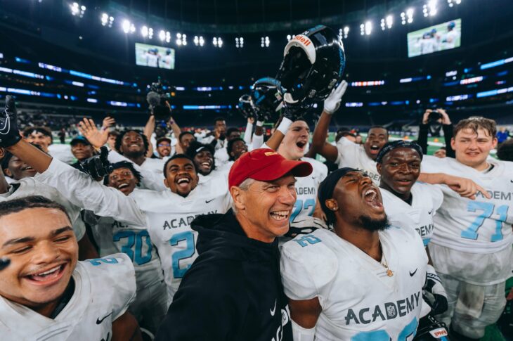NFL Academy celebrate win vs Erasmus Hall