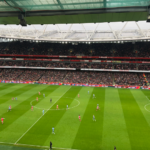 View of the pitch from the stands of Arsenal versus Brentford in 2023